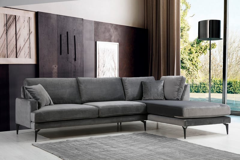 Stacker Hjørnesofa med Divan Høyre - Svart - Møbler - Sofaer - Sofa med sjeselong