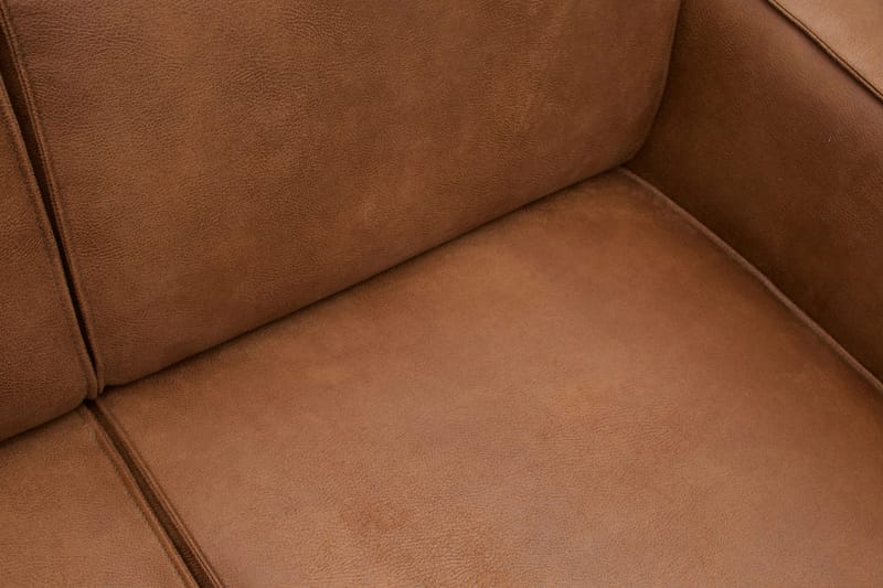 Statement 3-seter Venstre Hjørnesofa med Sjeselong i Kunstlær - Cognac - Møbler - Sofaer - Sofa med sjeselong