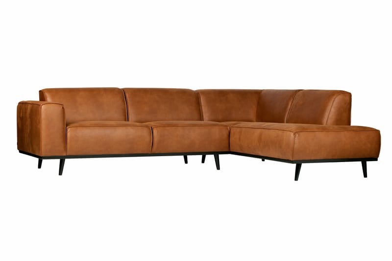 Statement 3-seter Venstre Hjørnesofa med Sjeselong i Kunstlær - Cognac - Møbler - Sofaer - Sofa med sjeselong