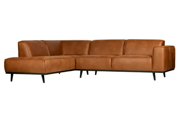 Statement 3-seter Venstre Hjørnesofa med Sjeselong i Kunstlær - Cognac - Møbler - Sofaer - Sofa med sjeselong