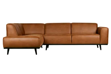 Statement 3-seter Venstre Hjørnesofa med Sjeselong i Kunstlær - Cognac - Møbler - Sofaer - Sofa med sjeselong
