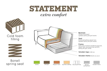 Statement Hjørnesofa Høyre - Beige - Møbler - Sofaer - Sofa med sjeselong