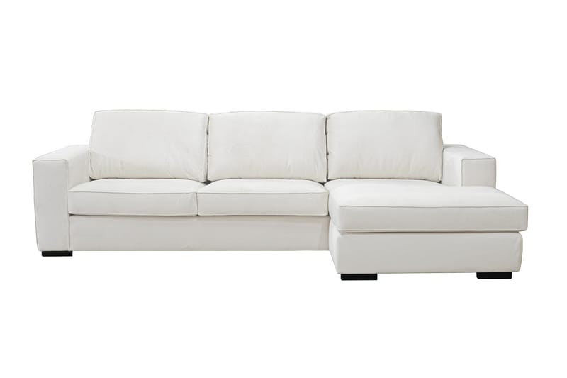 Steinland Divansoffa Høyre - Hvit - Sofa med sjeselong - 3 seters sofa med divan