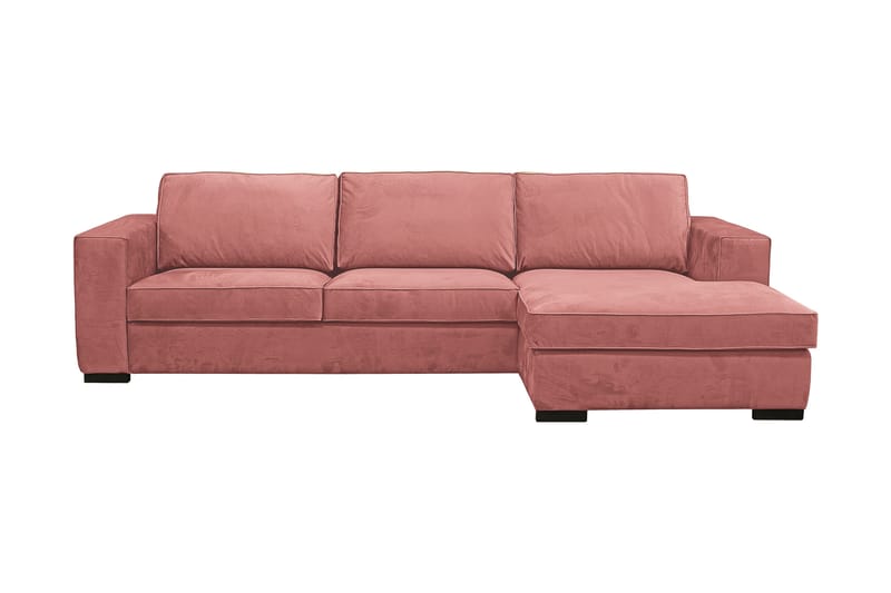 Steinland Divansoffa Høyre - Rosa - Sofa med sjeselong - 3 seters sofa med divan