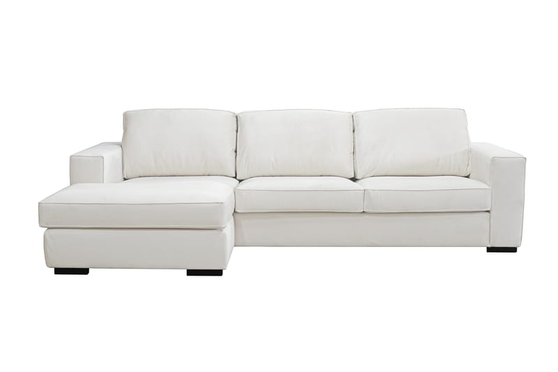 Steinland Divansoffa Venstre - Hvit - Sofa med sjeselong - 3 seters sofa med divan