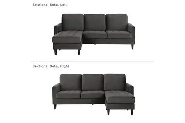 Strummer Divansovesofa Grå - Møbler - Sofaer - Sofa med sjeselong