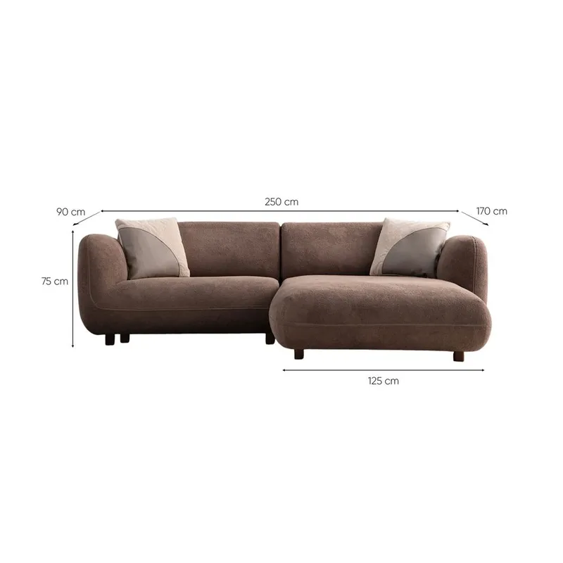 Talrosen 3-seters sofa med Sjeselong - Brun - Møbler - Sofaer - Sofa med sjeselong