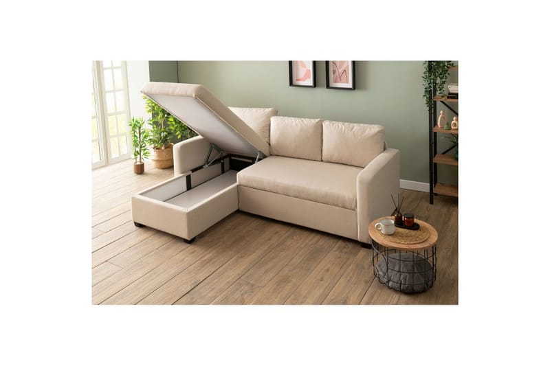 Tareen Sofa med Divan 3-seter - Beige - Møbler - Sofaer - Sofa med sjeselong