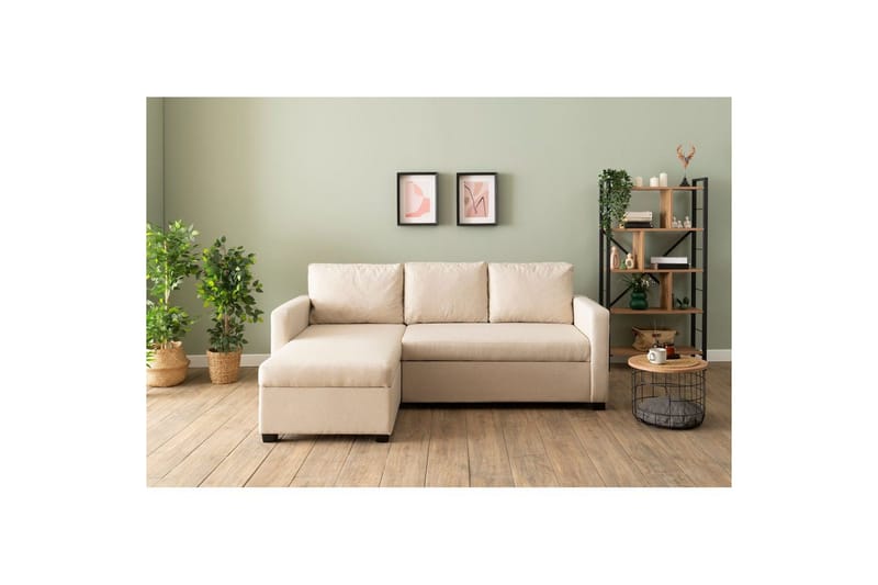 Tareen Sofa med Divan 3-seter - Beige - Møbler - Sofaer - Sofa med sjeselong