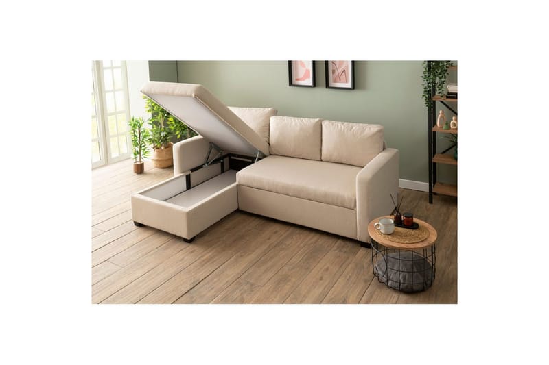 Tareen Sofa med Divan 3-seter - Beige - Møbler - Sofaer - Sofa med sjeselong
