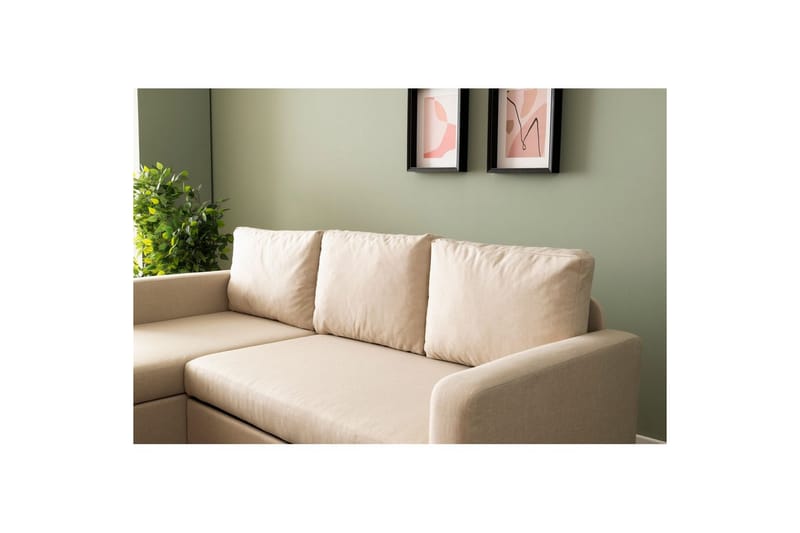 Tareen Sofa med Divan 3-seter - Beige - Møbler - Sofaer - Sofa med sjeselong