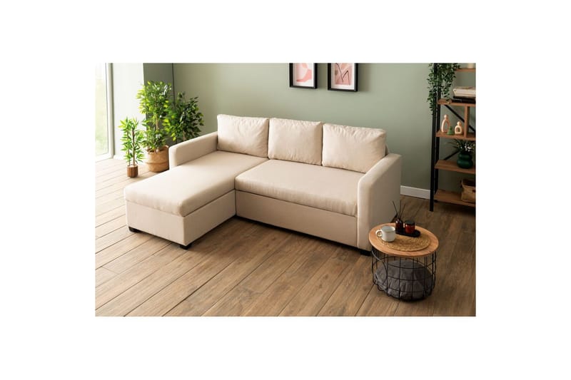 Tareen Sofa med Divan 3-seter - Beige - Møbler - Sofaer - Sofa med sjeselong