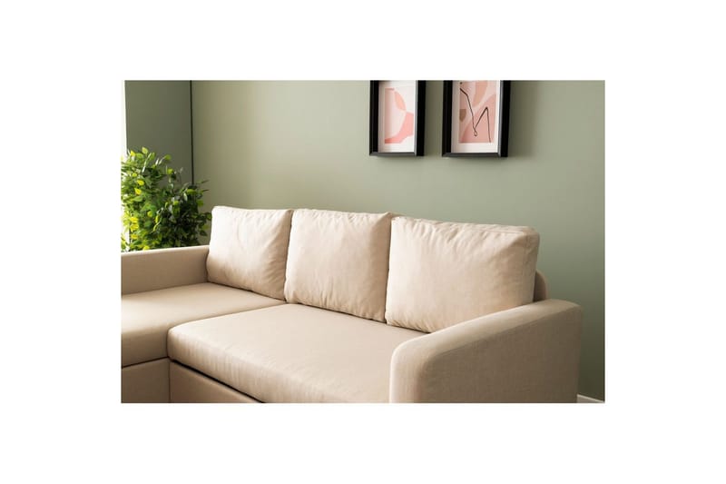 Tareen Sofa med Divan 3-seter - Beige - Møbler - Sofaer - Sofa med sjeselong