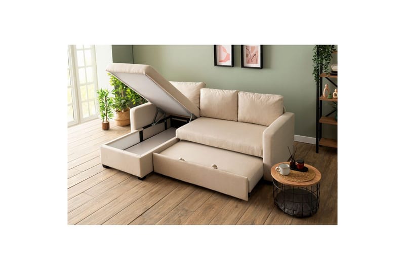 Tareen Sofa med Divan 3-seter - Beige - Møbler - Sofaer - Sofa med sjeselong