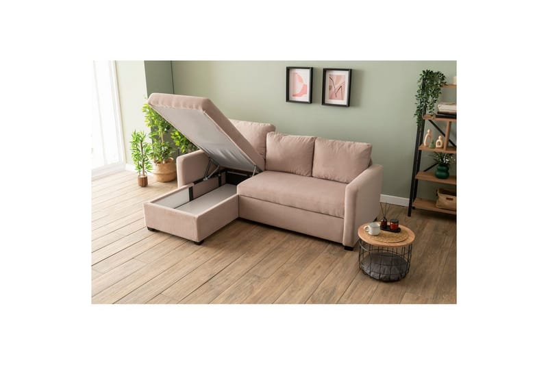 Tareen Sofa med Divan 3-seter - Brun - Møbler - Sofaer - Sofa med sjeselong