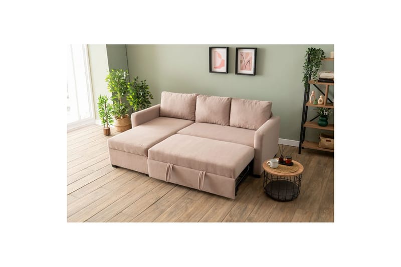 Tareen Sofa med Divan 3-seter - Brun - Møbler - Sofaer - Sofa med sjeselong