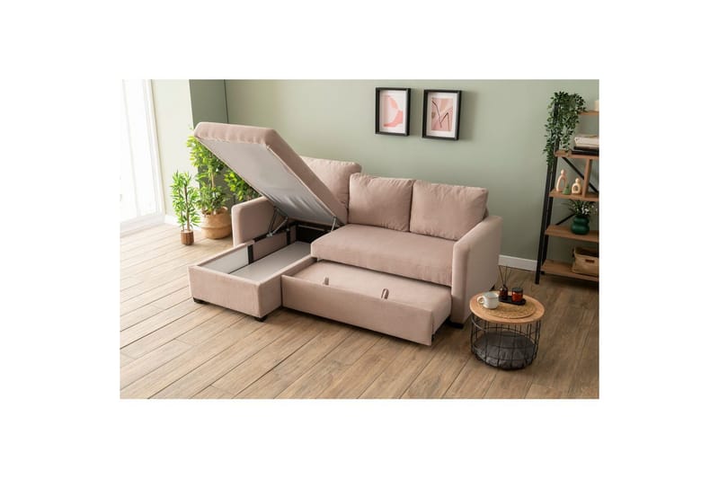 Tareen Sofa med Divan 3-seter - Brun - Møbler - Sofaer - Sofa med sjeselong
