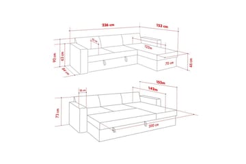 Tareen Sofa med Divan 3-seter - Brun - Møbler - Sofaer - Sovesofaer - Sovesofa divan