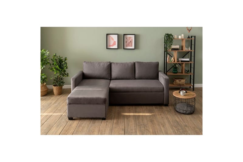 Tareen Sofa med Divan 3-seter - Grå - Møbler - Sofaer - Sofa med sjeselong