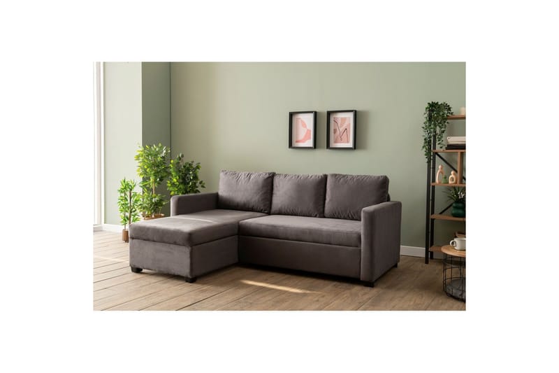 Tareen Sofa med Divan 3-seter - Grå - Møbler - Sofaer - Sofa med sjeselong
