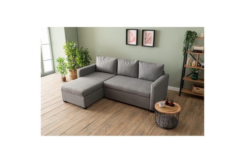 Tareen Sofa med Divan 3-seter - Lysegrå - Møbler - Sofaer - Sofa med sjeselong