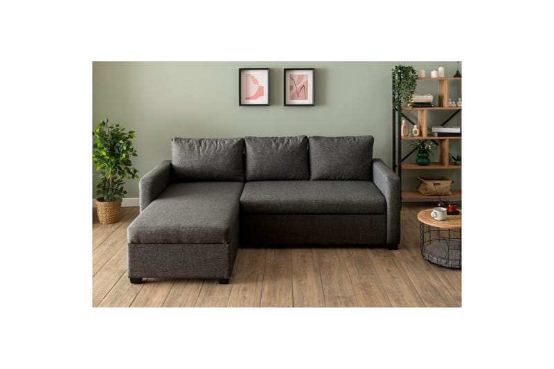 Tareen Sofa med Divan 3-seter - Mørkegrå - Møbler - Sofaer - Sofa med sjeselong