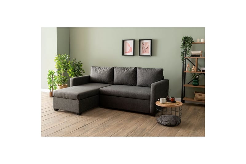 Tareen Sofa med Divan 3-seter - Mørkegrå - Møbler - Sofaer - Sofa med sjeselong
