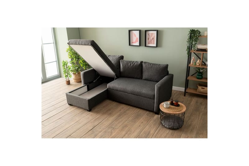 Tareen Sofa med Divan 3-seter - Mørkegrå - Møbler - Sofaer - Sofa med sjeselong