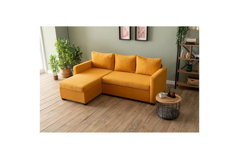 Tareen Sofa med Divan 3-seter - Sennepsgul - Møbler - Sofaer - Sofa med sjeselong