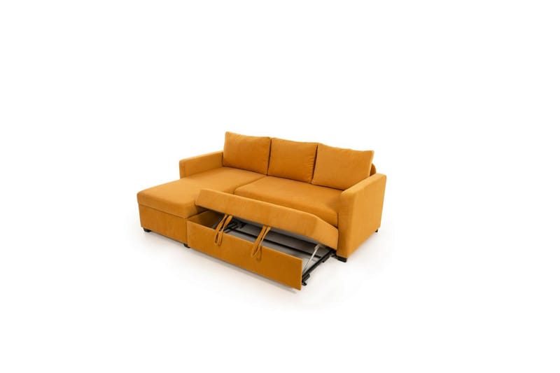 Tareen Sofa med Divan 3-seter - Sennepsgul - Møbler - Sofaer - Sofa med sjeselong