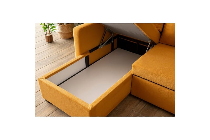 Tareen Sofa med Divan 3-seter - Sennepsgul - Møbler - Sofaer - Sofa med sjeselong