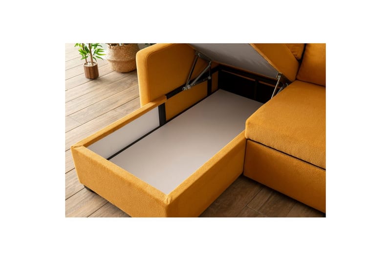 Tareen Sofa med Divan 3-seter - Sennepsgul - Møbler - Sofaer - Sofa med sjeselong