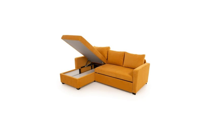 Tareen Sofa med Divan 3-seter - Sennepsgul - Møbler - Sofaer - Sofa med sjeselong