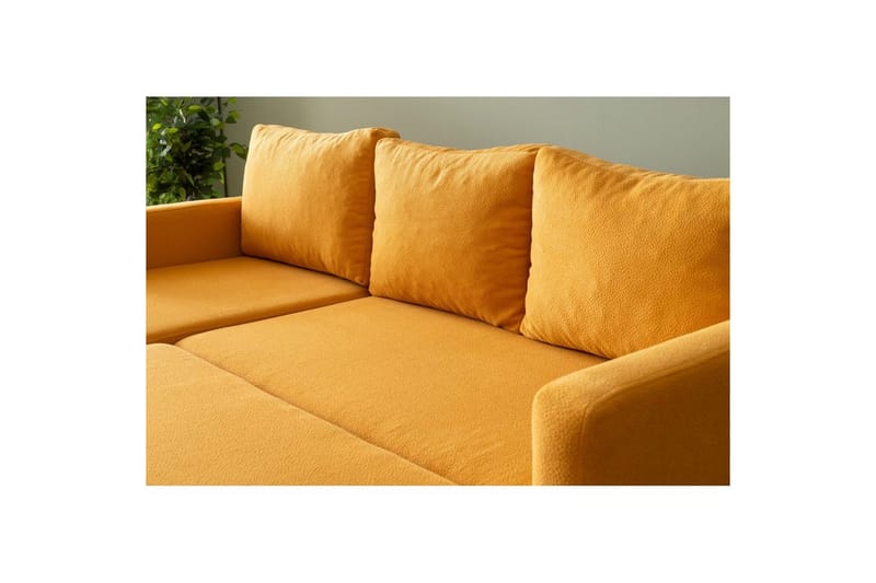 Tareen Sofa med Divan 3-seter - Sennepsgul - Møbler - Sofaer - Sofa med sjeselong