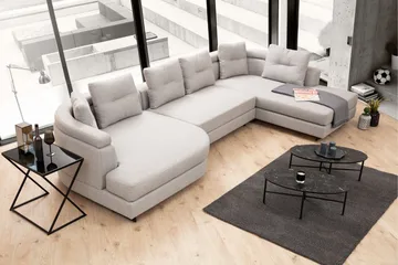 Tekawa Sofa m. Divan 4-seters - Lysegrå - Møbler - Sofaer - U-sofa