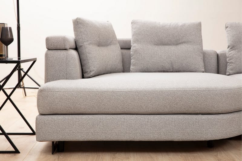 Tekawa Sofa m. Divan 4-seters - Lysegrå - Møbler - Sofaer - Sofa med sjeselong