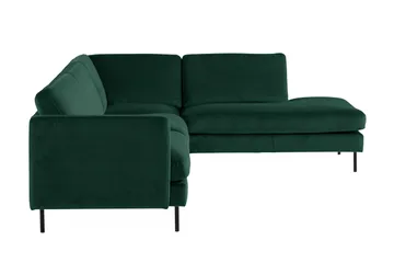 Teodin 2,5-seters Fløyelssofa med Sjeselong Høyre - Grønn - Møbler - Sofaer - Sofa med sjeselong