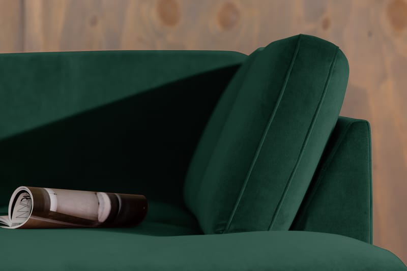Teodin 2,5-seters Fløyelssofa med Sjeselong Høyre - Grønn - Møbler - Sofaer - Sofa med sjeselong