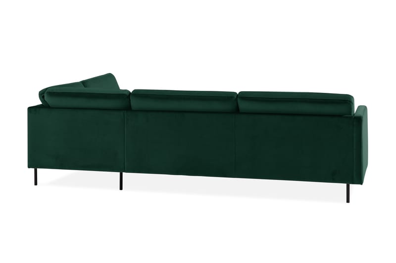 Teodin 2,5-seters Fløyelssofa med Sjeselong Høyre - Grønn - Møbler - Sofaer - Sofa med sjeselong