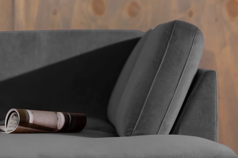 Teodin 2,5-seters Fløyelssofa med Sjeselong Høyre - Lysegrå - Møbler - Sofaer - Sofa med sjeselong