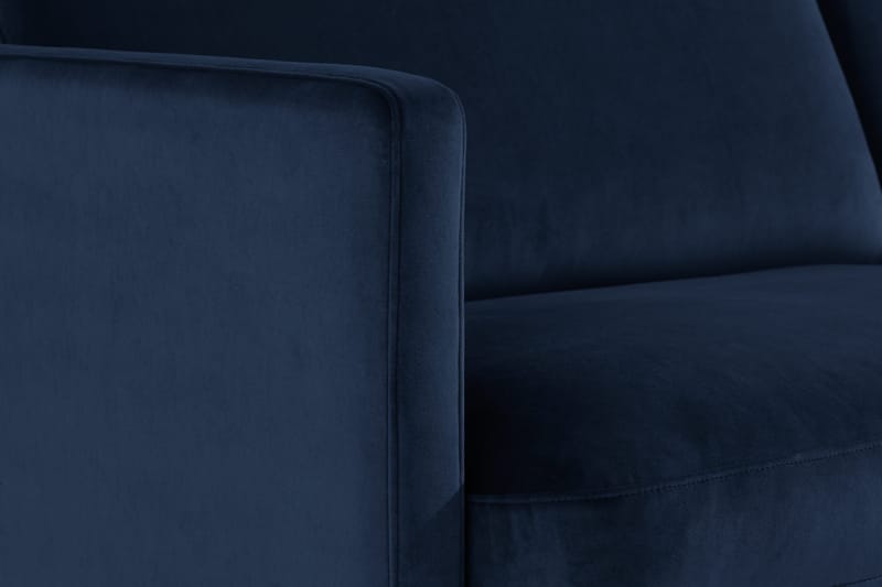 Teodin 2,5-seters Fløyelssofa med Sjeselong Venstre - Blå - Møbler - Sofaer - Sofa med sjeselong