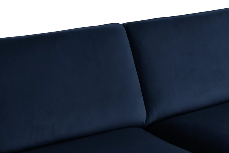 Teodin 2,5-seters Fløyelssofa med Sjeselong Venstre - Blå - Møbler - Sofaer - Sofa med sjeselong