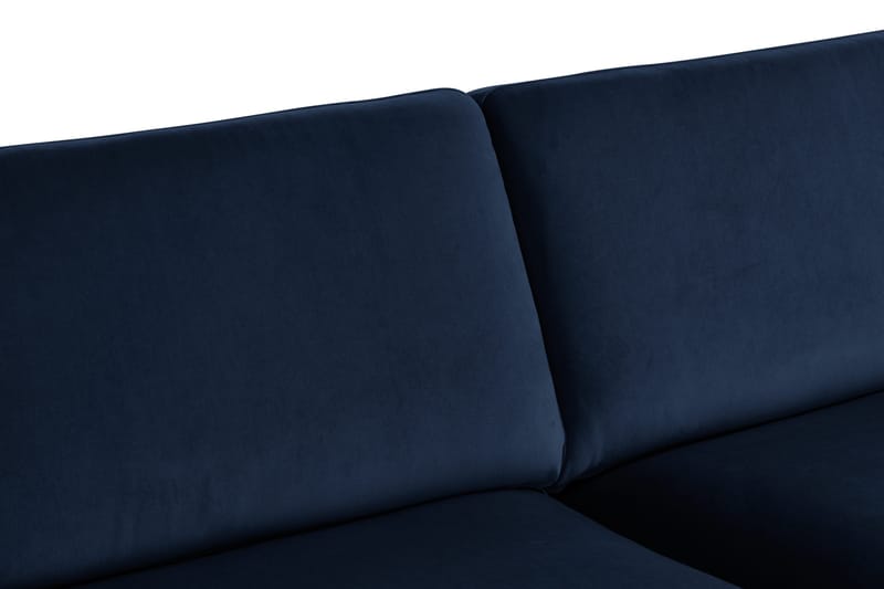 Teodin 2,5-seters Fløyelssofa med Sjeselong Venstre - Blå - Møbler - Sofaer - Sofa med sjeselong