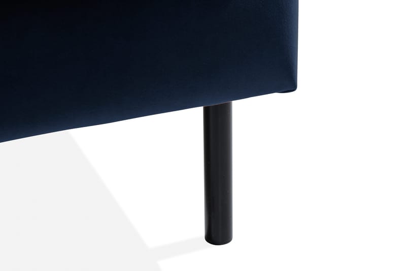 Teodin 2,5-seters Fløyelssofa med Sjeselong Venstre - Blå - Møbler - Sofaer - Sofa med sjeselong