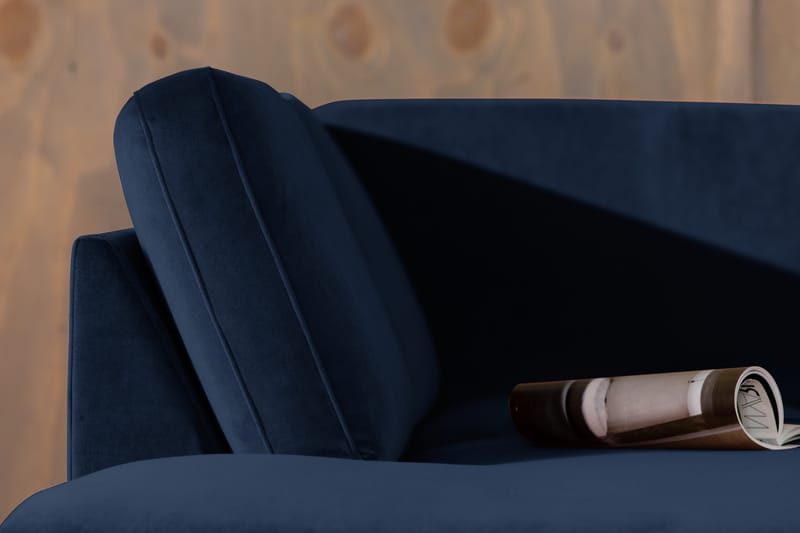 Teodin 2,5-seters Fløyelssofa med Sjeselong Venstre - Blå - Møbler - Sofaer - Sofa med sjeselong