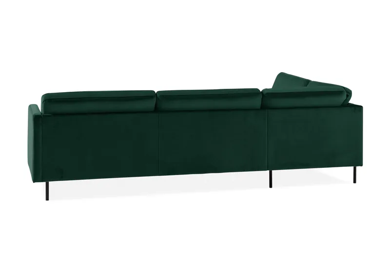 Teodin 2,5-seters Fløyelssofa med Sjeselong Venstre - Grønn - Møbler - Sofaer - Sofa med sjeselong