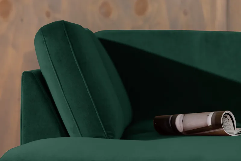 Teodin 2,5-seters Fløyelssofa med Sjeselong Venstre - Grønn - Møbler - Sofaer - Sofa med sjeselong