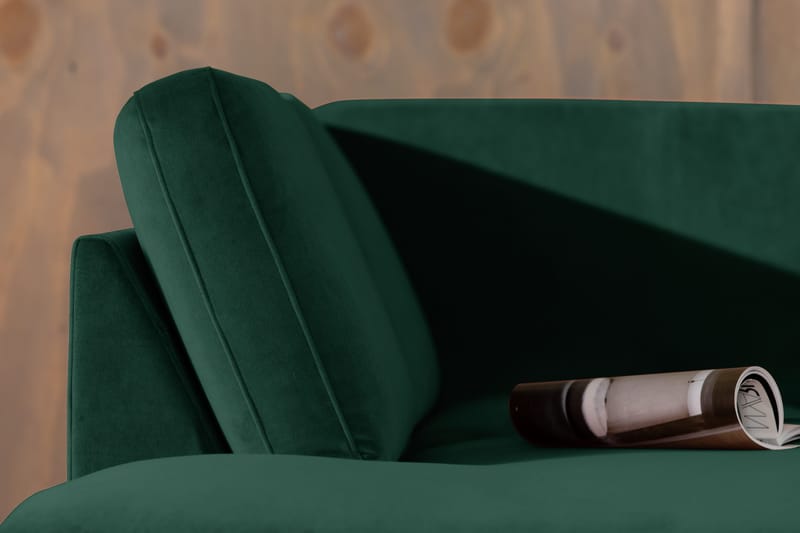 Teodin 2,5-seters Fløyelssofa med Sjeselong Venstre - Grønn - Møbler - Sofaer - Sofa med sjeselong