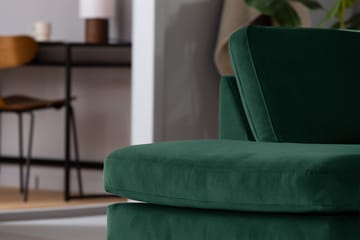 Teodin 2,5-seters Fløyelssofa med Sjeselong Venstre - Grønn - Møbler - Sofaer - Sofa med sjeselong