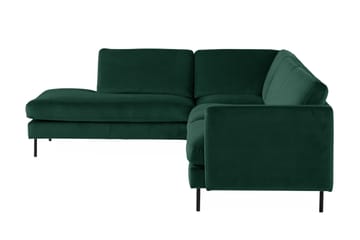 Teodin 2,5-seters Fløyelssofa med Sjeselong Venstre - Grønn - Møbler - Sofaer - Sofa med sjeselong